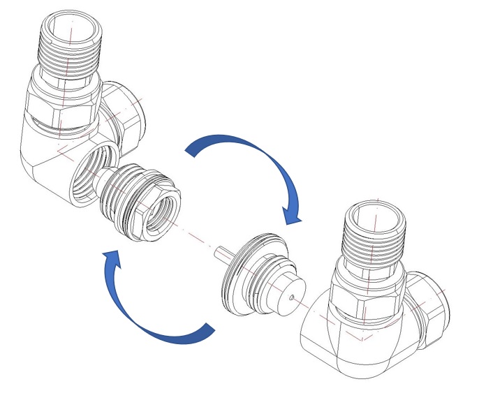 Zestaw osiowy termostatyczny